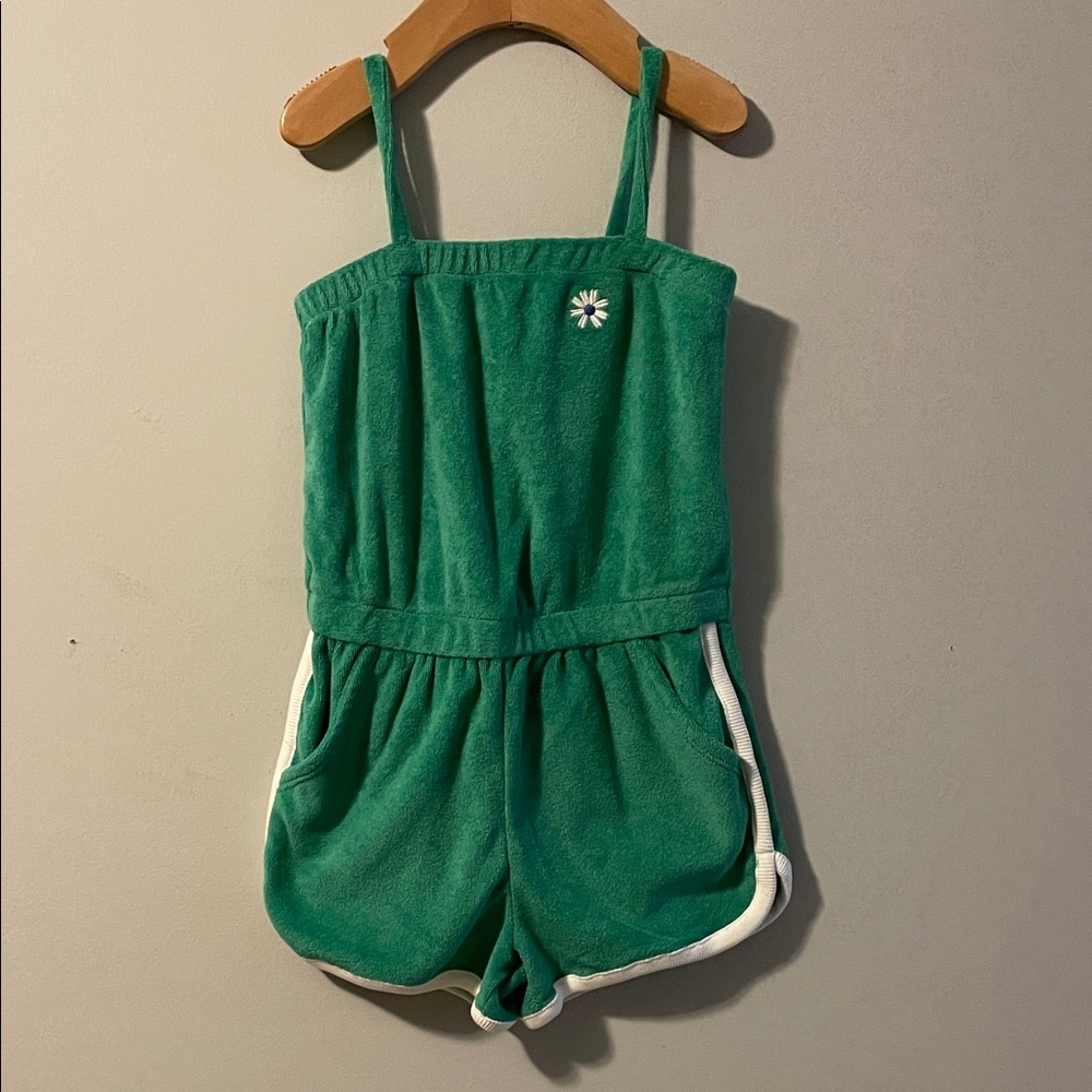 Gap girls terry cloth gree short jumper romper. size 5